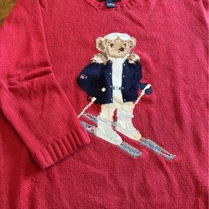 Vintage Ralph Lauren Polo Sport Red Ski Bear Sweater